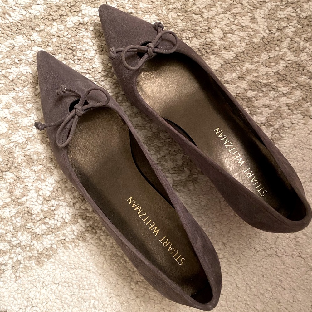 Stuart Weitzman Suede Kitten Pump